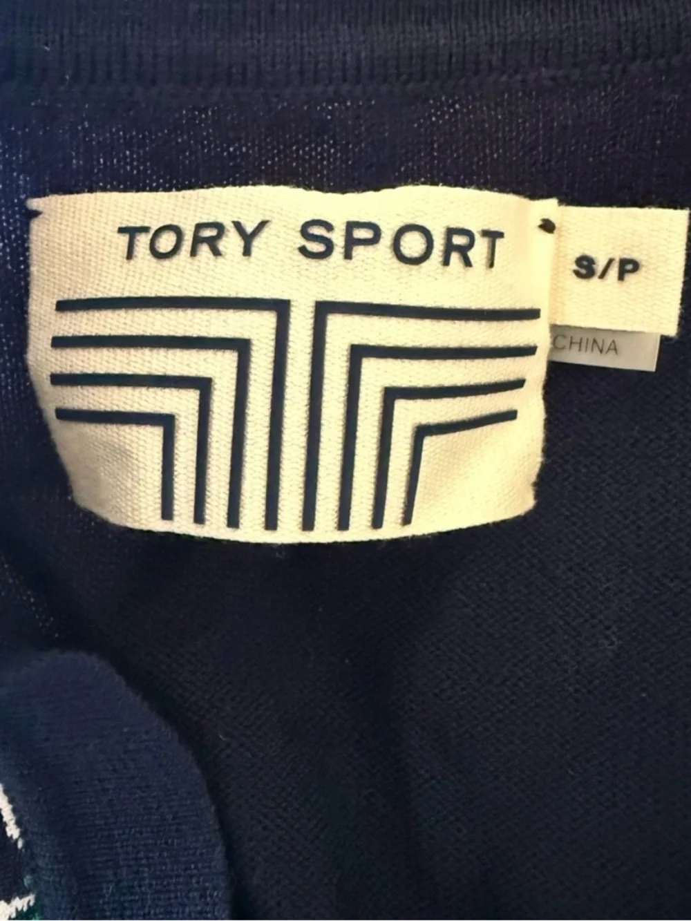 Tory Burch Sport Merino Contrast-Front Long Sleeve Cardigan Sweater, Size S/P